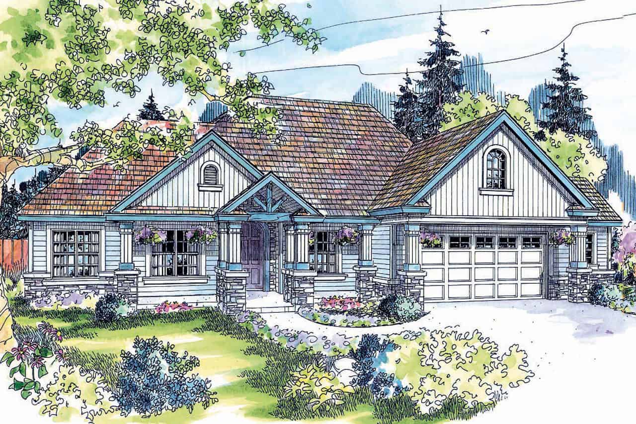 Country home (ThePlanCollection: Plan #108-1034)