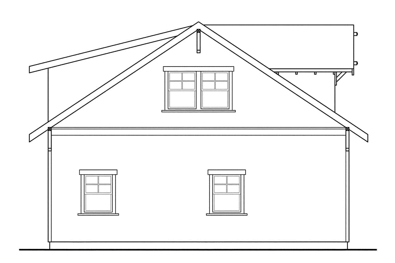 Home Plan Left Elevation of this 1-Bedroom,1429 Sq Ft Plan -108-1035