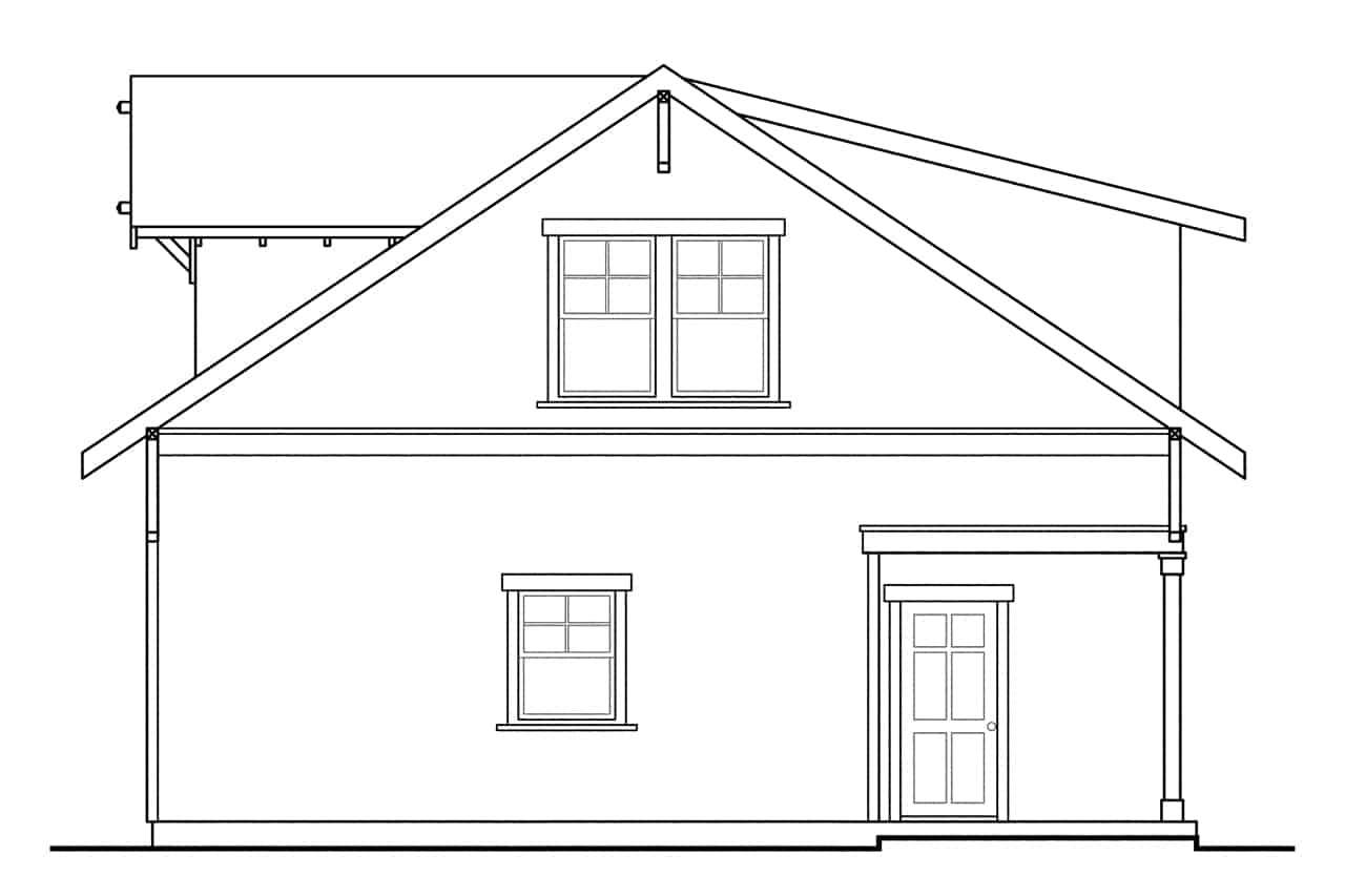 Home Plan Right Elevation of this 1-Bedroom,1429 Sq Ft Plan -108-1035