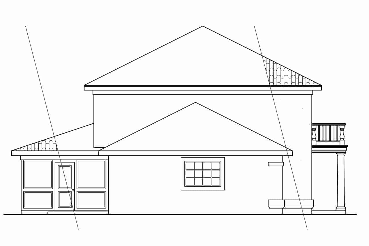 Home Plan Left Elevation of this 3-Bedroom,1992 Sq Ft Plan -108-1040