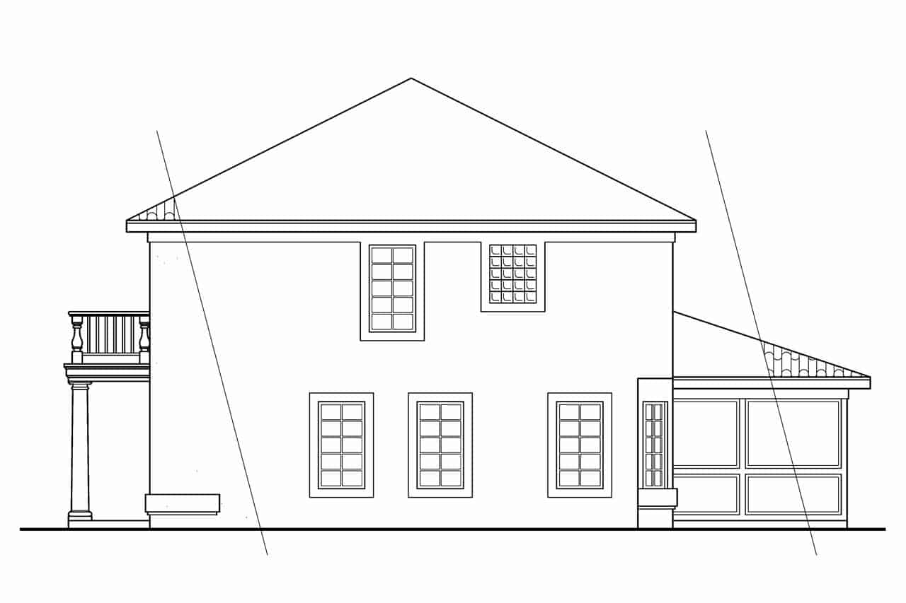 Home Plan Right Elevation of this 3-Bedroom,1992 Sq Ft Plan -108-1040