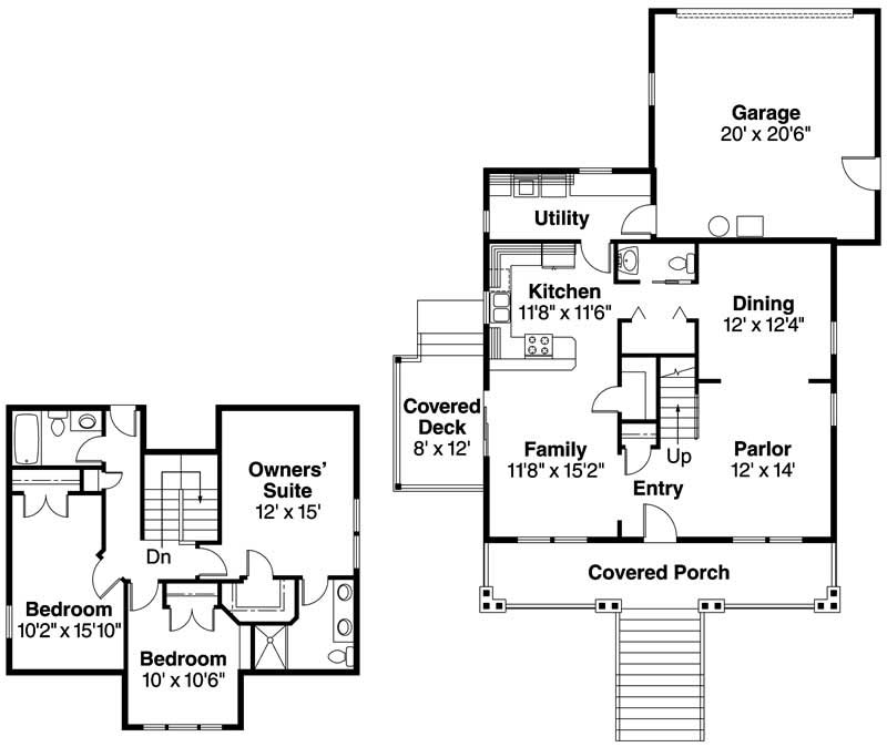 Floor Plan First Story of Coastal Plan #108-1043