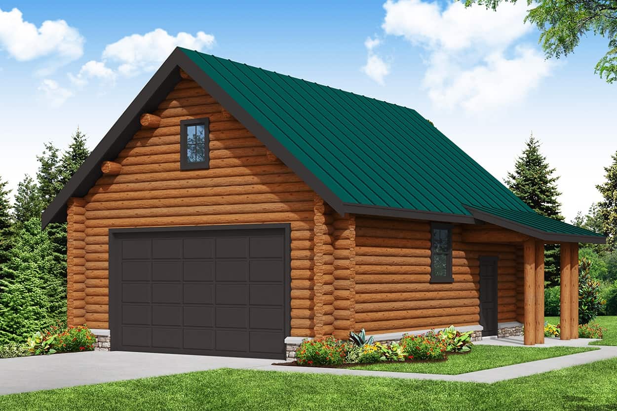 Rendering of Garage plan (ThePlanCollection: House Plan #108-1046)