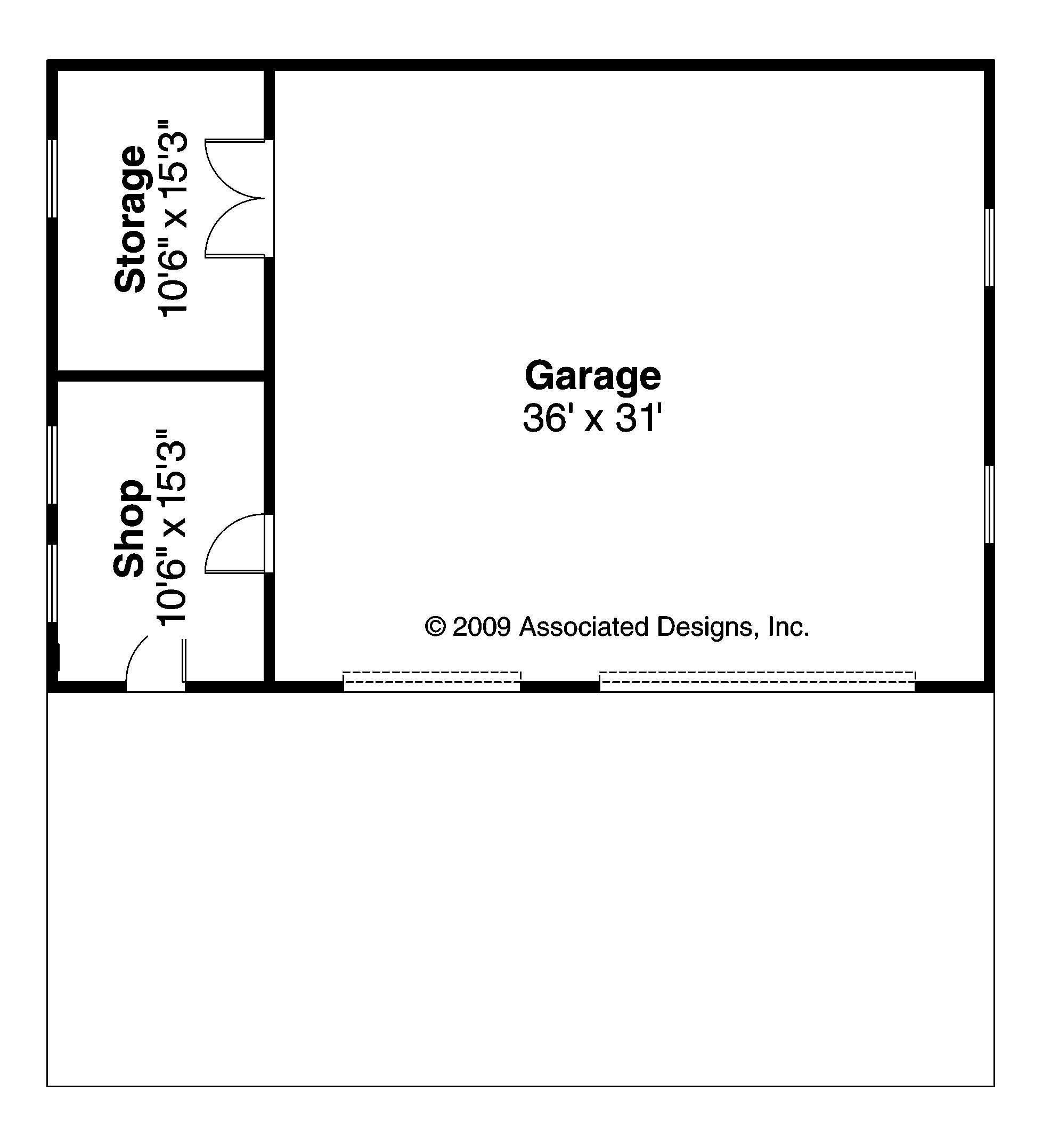 Floor Plan First Story of Garage Plan #108-1051