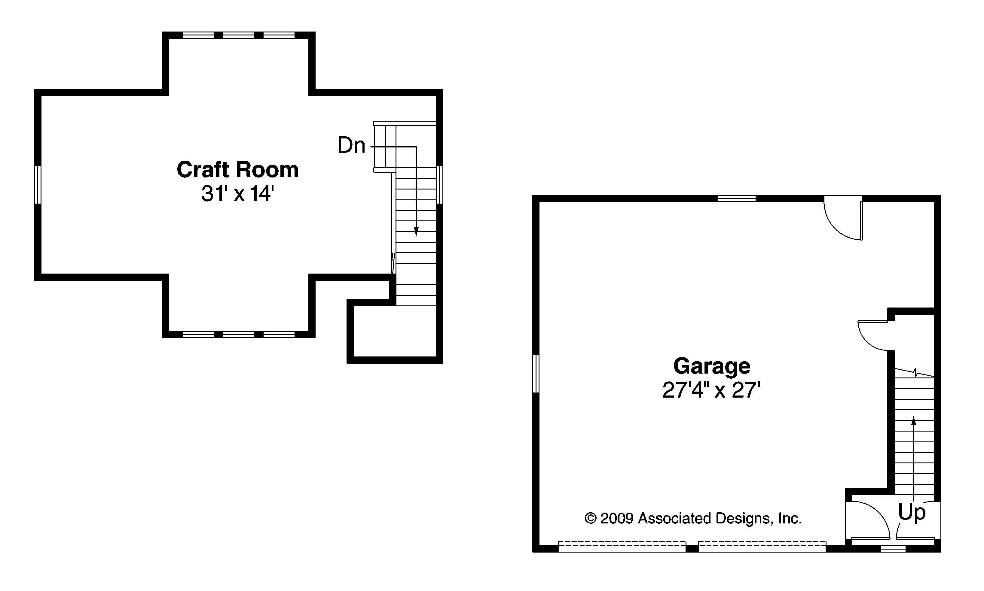 Floor Plan First Story of Garage Plan #108-1052