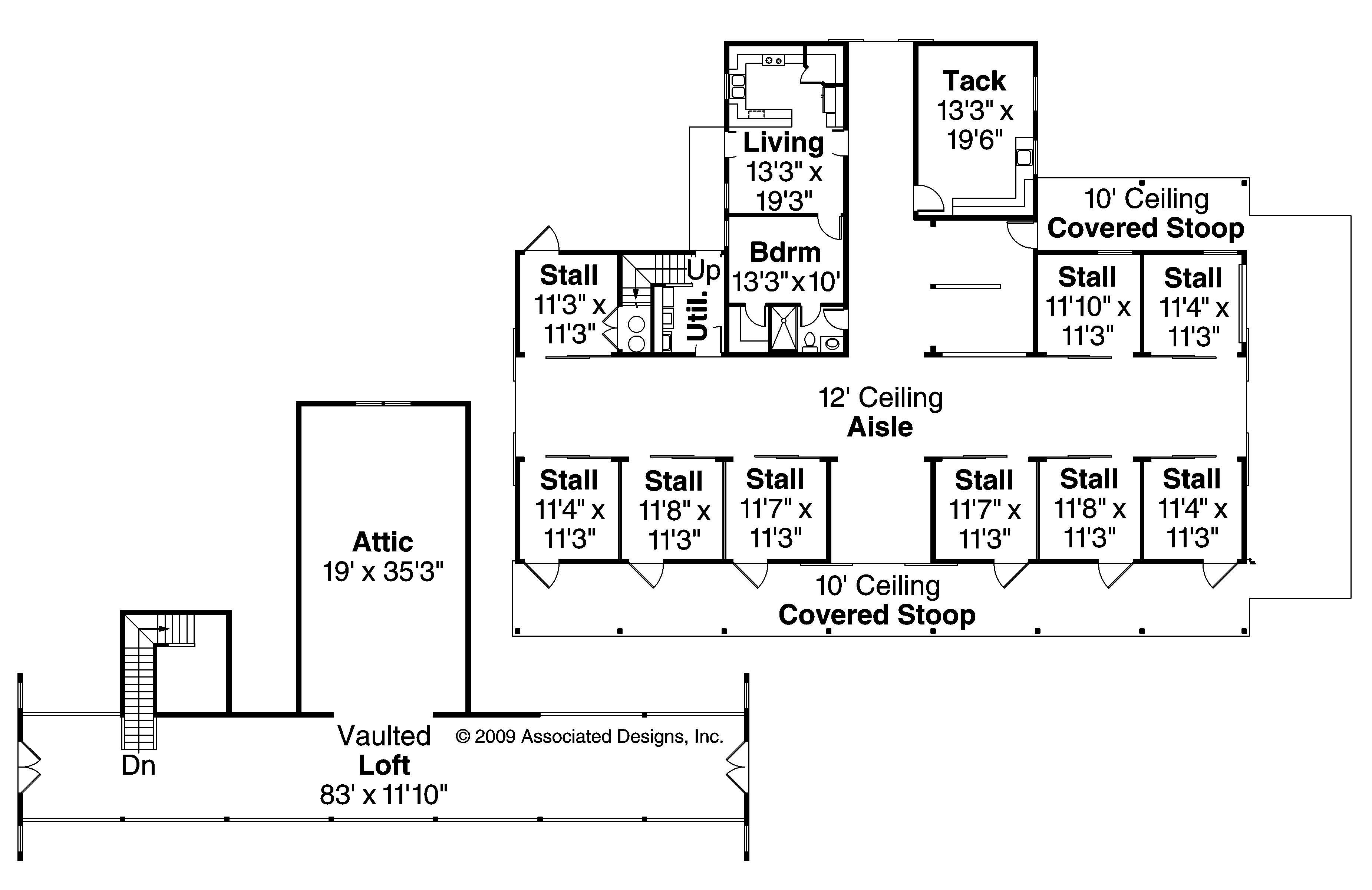 Floor Plan First Story of Farmhouse Plan #108-1053