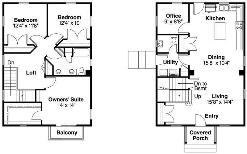Floor Plan First Story of Coastal Plan #108-1054