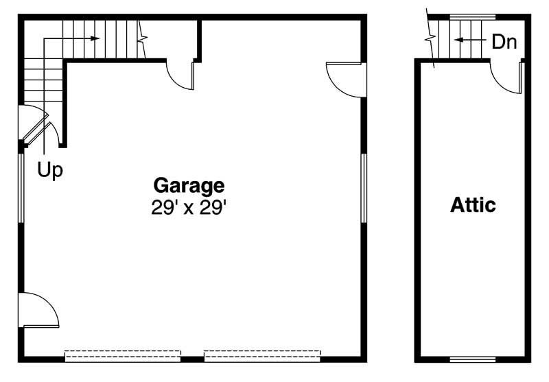 Floor Plan First Story of Garage Plan #108-1057