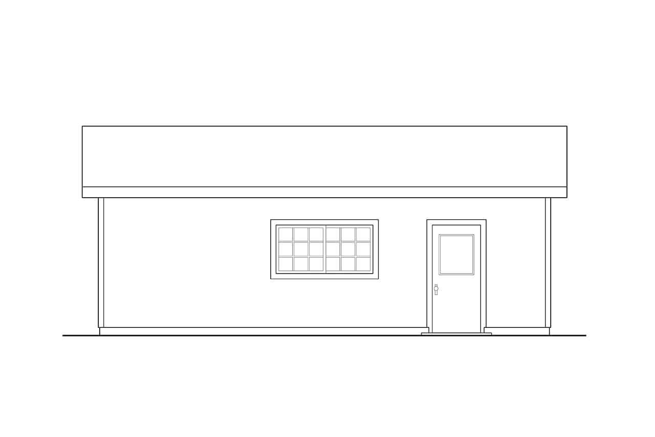 Home Plan Left Elevation of this 0-Bedroom,392 Sq Ft Plan -108-1059