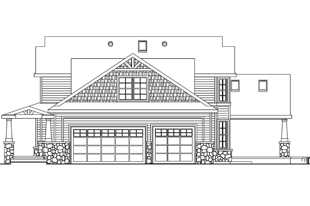 Home Plan Right Elevation of this 3-Bedroom,2674 Sq Ft Plan -108-1062