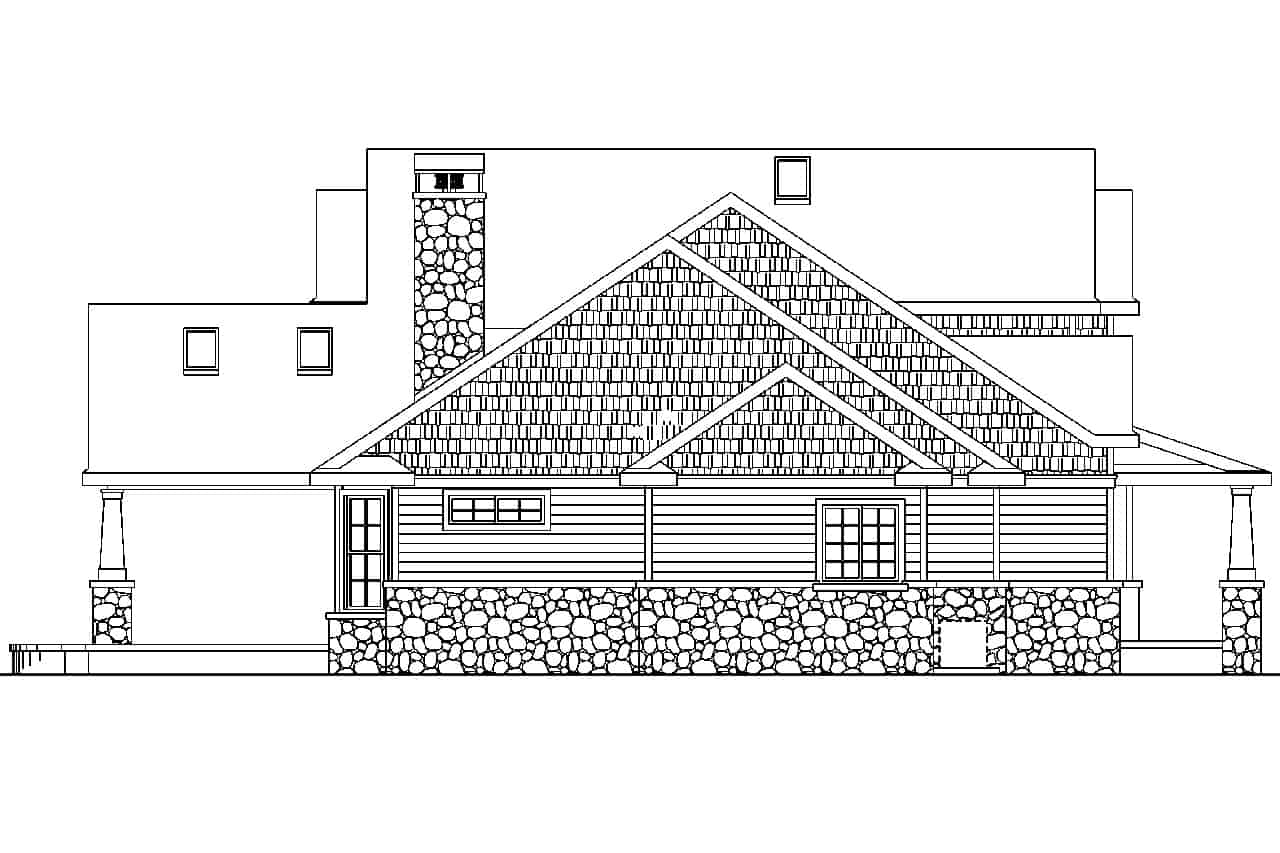 Home Plan Left Elevation of this 3-Bedroom,2674 Sq Ft Plan -108-1062