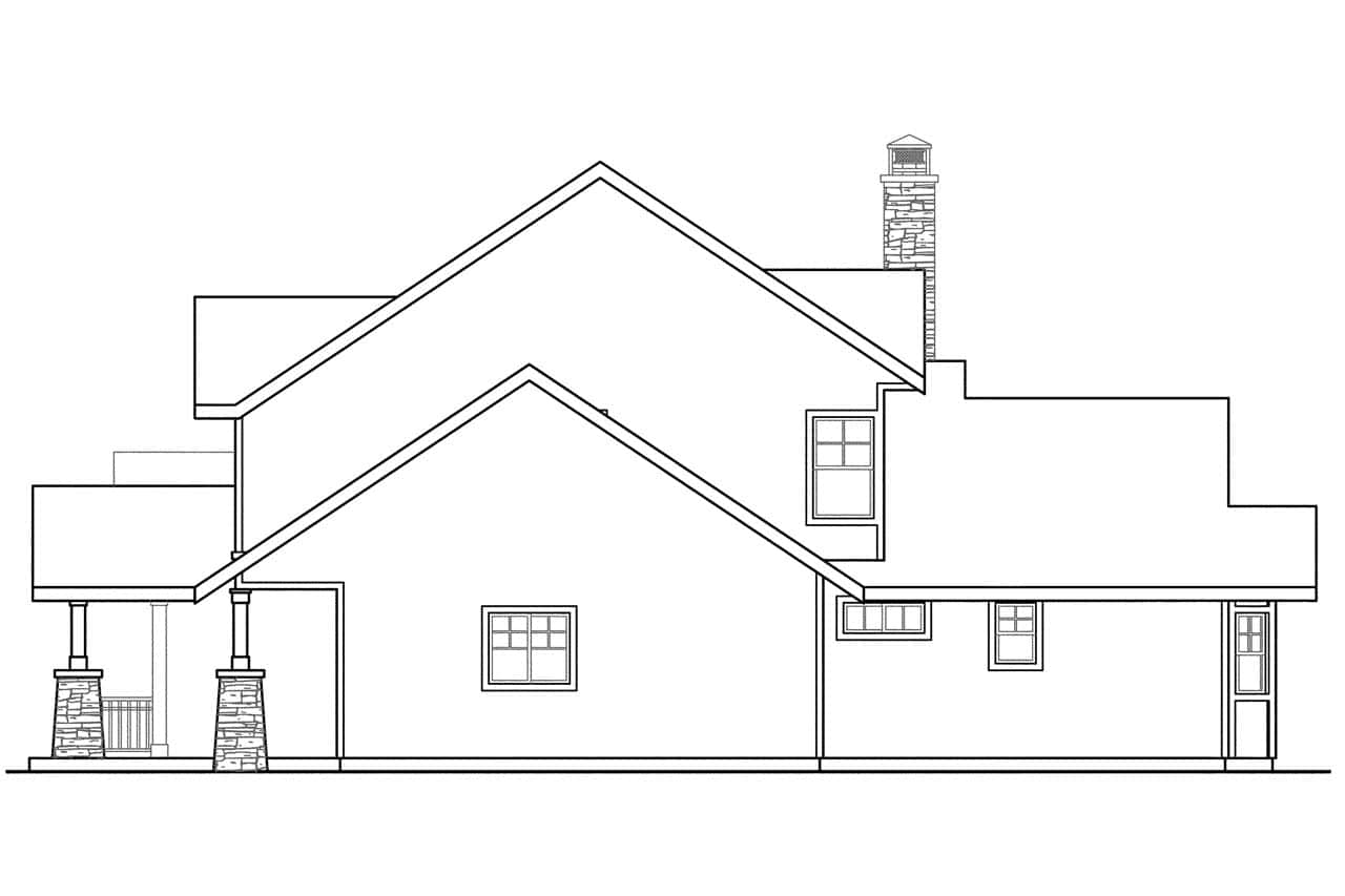 Home Plan Right Elevation of this 3-Bedroom,2726 Sq Ft Plan -108-1065