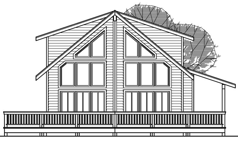 Home Plan Rear Elevation of this 3-Bedroom,1844 Sq Ft Plan -108-1066
