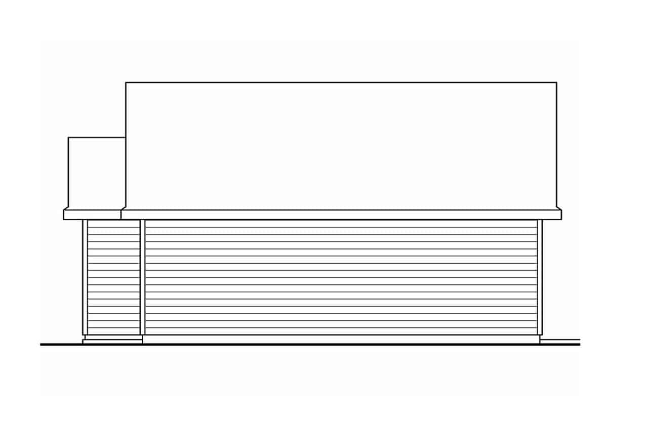 Home Plan Left Elevation of this 1-Bedroom,350 Sq Ft Plan -108-1067