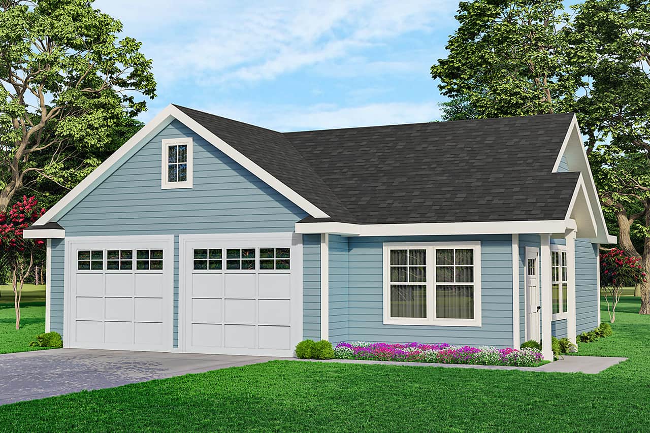 Garage w/Apartment home (ThePlanCollection: Plan #108-1067)