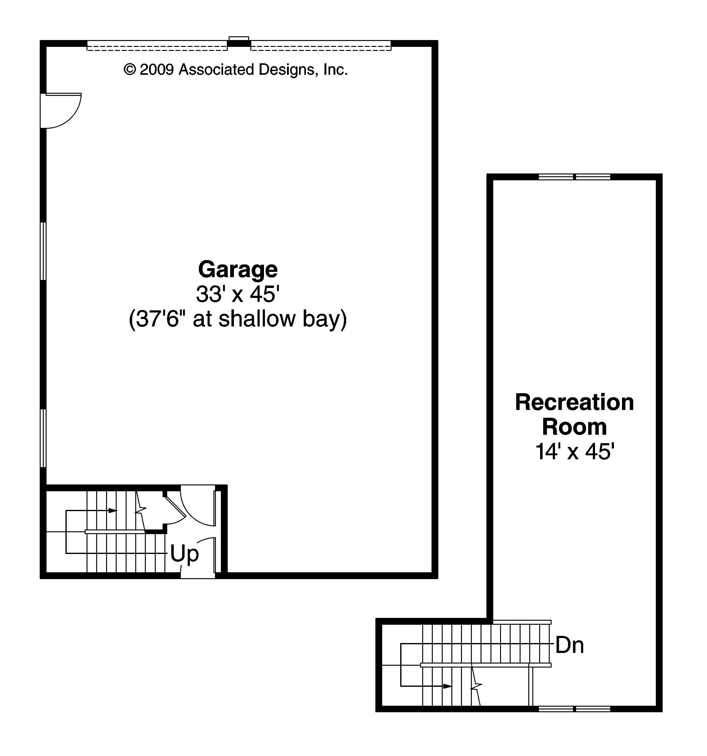 Floor Plan First Story of Garage Plan #108-1070