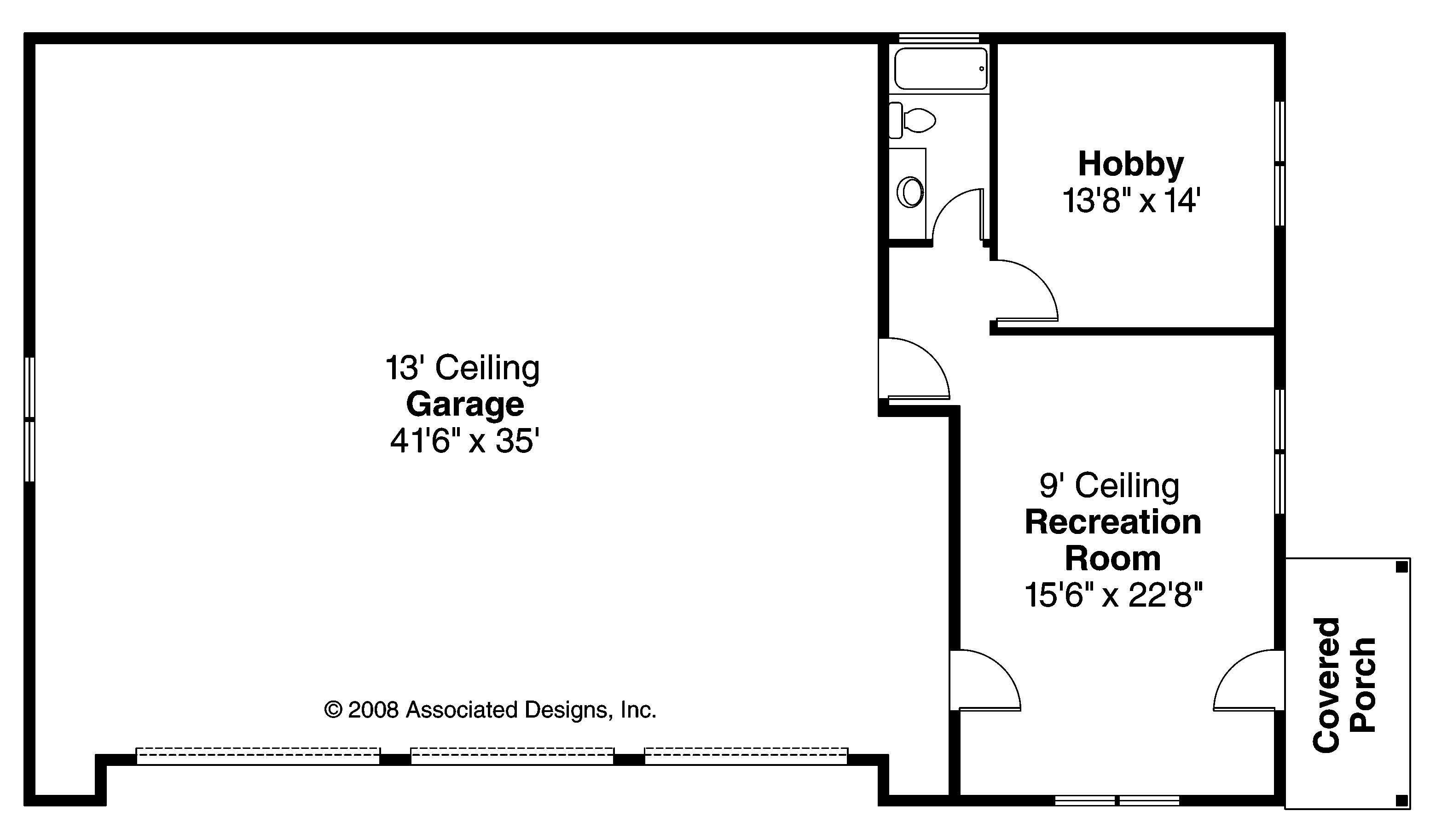 Floor Plan First Story of Garage Plan #108-1071