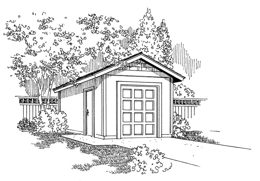 Front View of this 0-Bedroom, 220 Sq Ft Plan - 108-1072