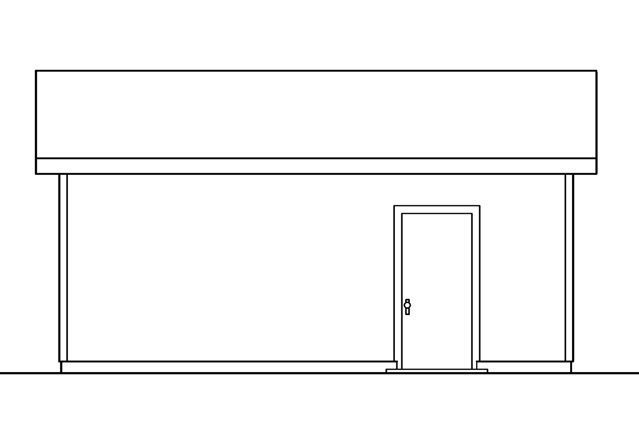 Home Plan Left Elevation of this 0-Bedroom,220 Sq Ft Plan -108-1072