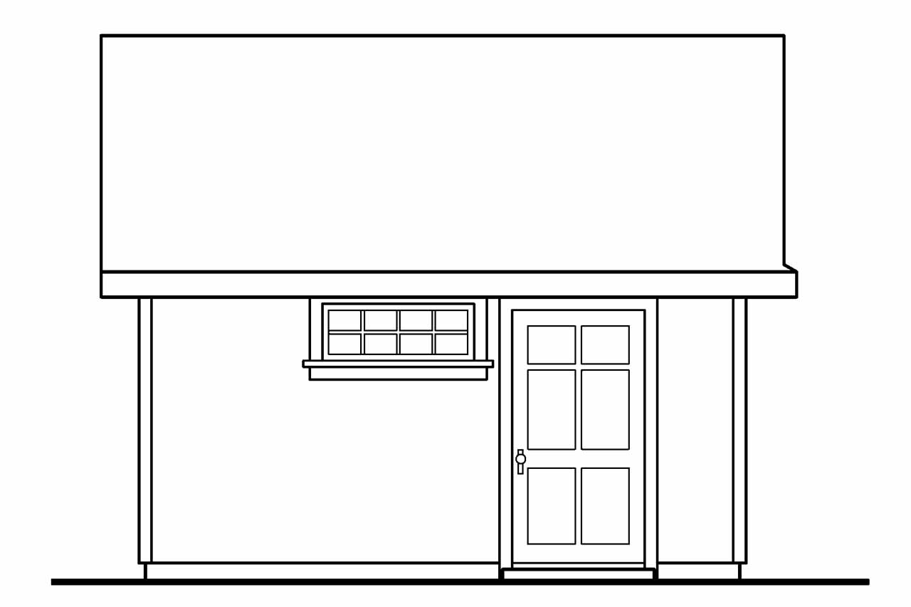 Home Plan Left Elevation of this 0-Bedroom,256 Sq Ft Plan -108-1073