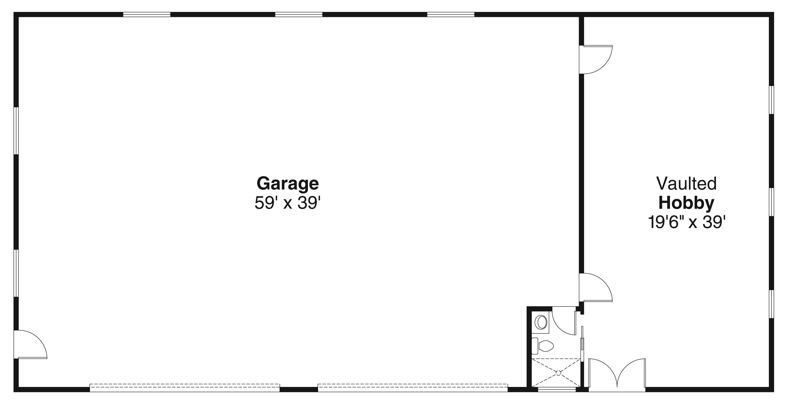 Floor Plan First Story of Garage Plan #108-1074