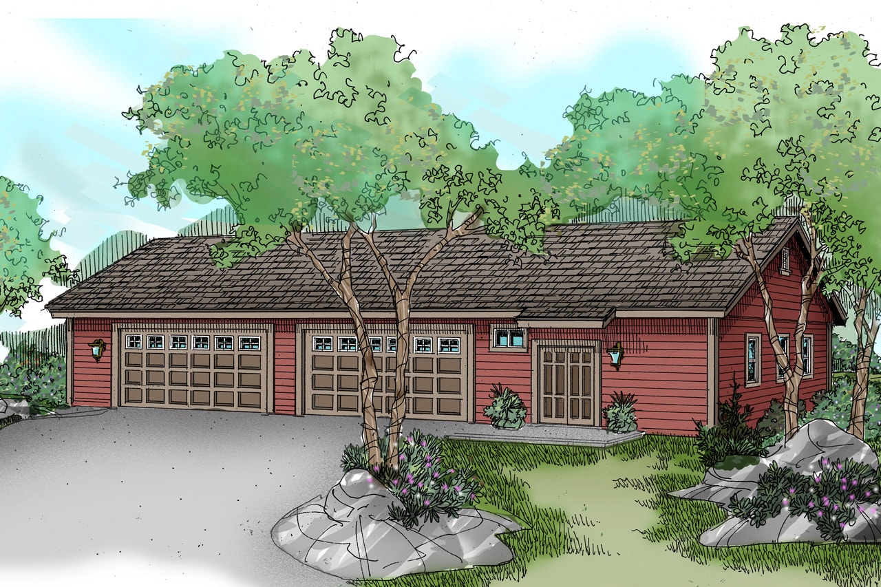 Front elevation of Garage home (ThePlanCollection: House Plan #108-1074)