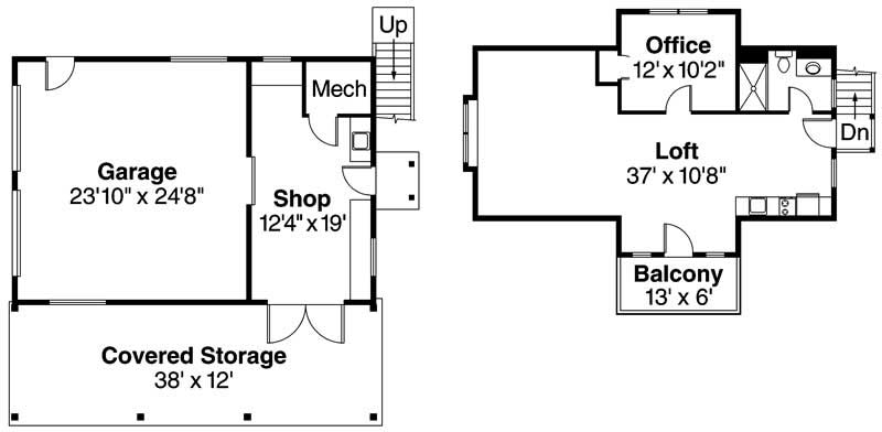 Floor Plan Garage of Garage Plan #108-1075