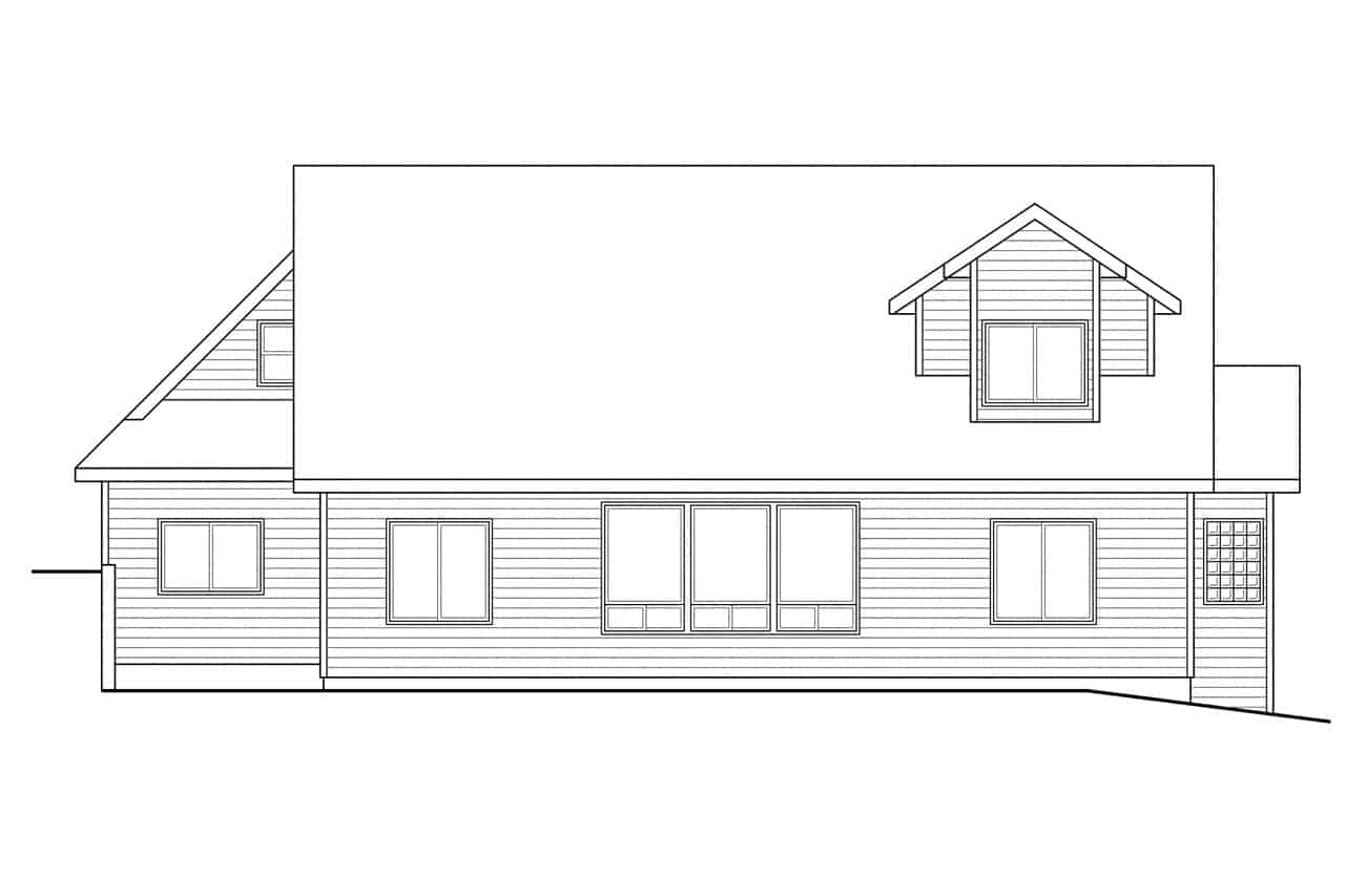 Home Plan Rear Elevation of this 3-Bedroom,2502 Sq Ft Plan -108-1081