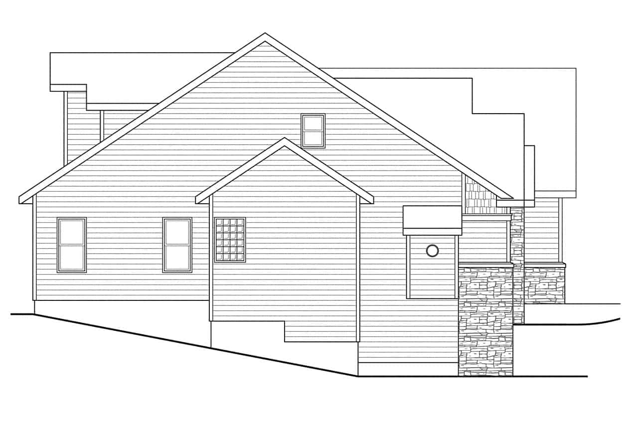 Home Plan Left Elevation of this 3-Bedroom,2502 Sq Ft Plan -108-1081