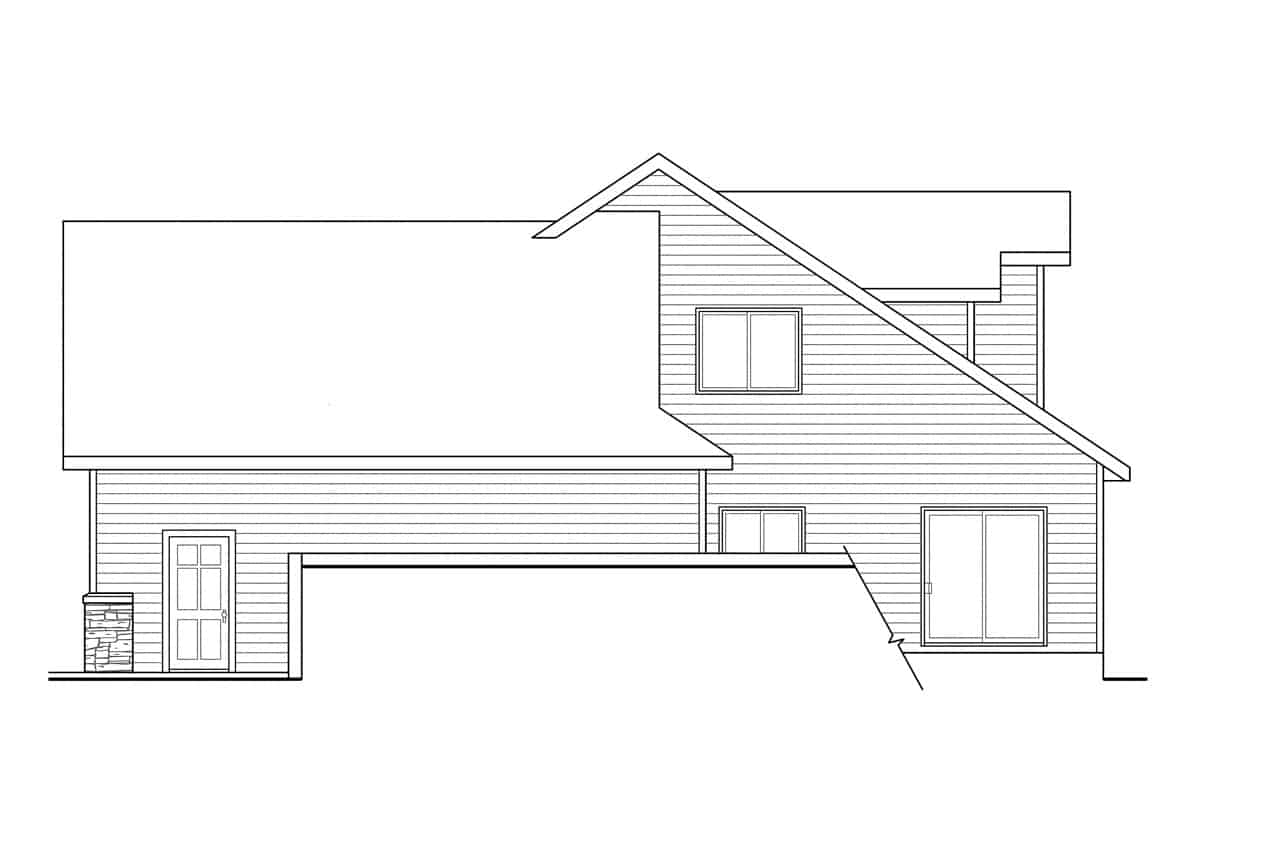 Home Plan Right Elevation of this 3-Bedroom,2502 Sq Ft Plan -108-1081