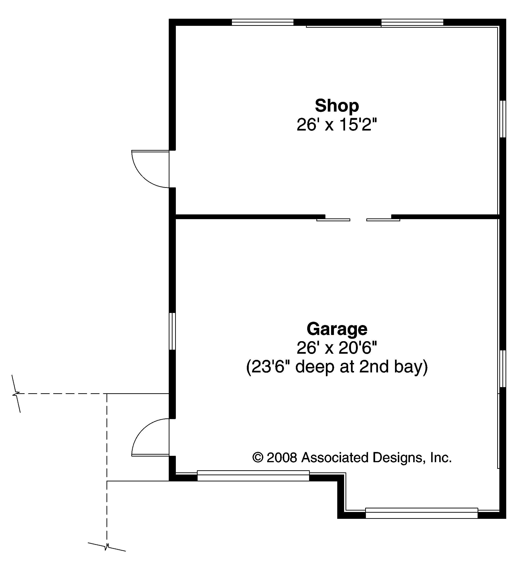 Floor Plan First Story of Garage Plan #108-1082