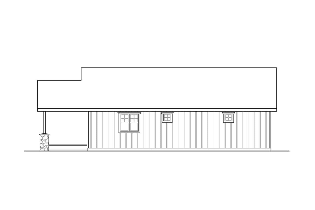 Home Plan Rear Elevation of this 0-Bedroom,1176 Sq Ft Plan -108-1087