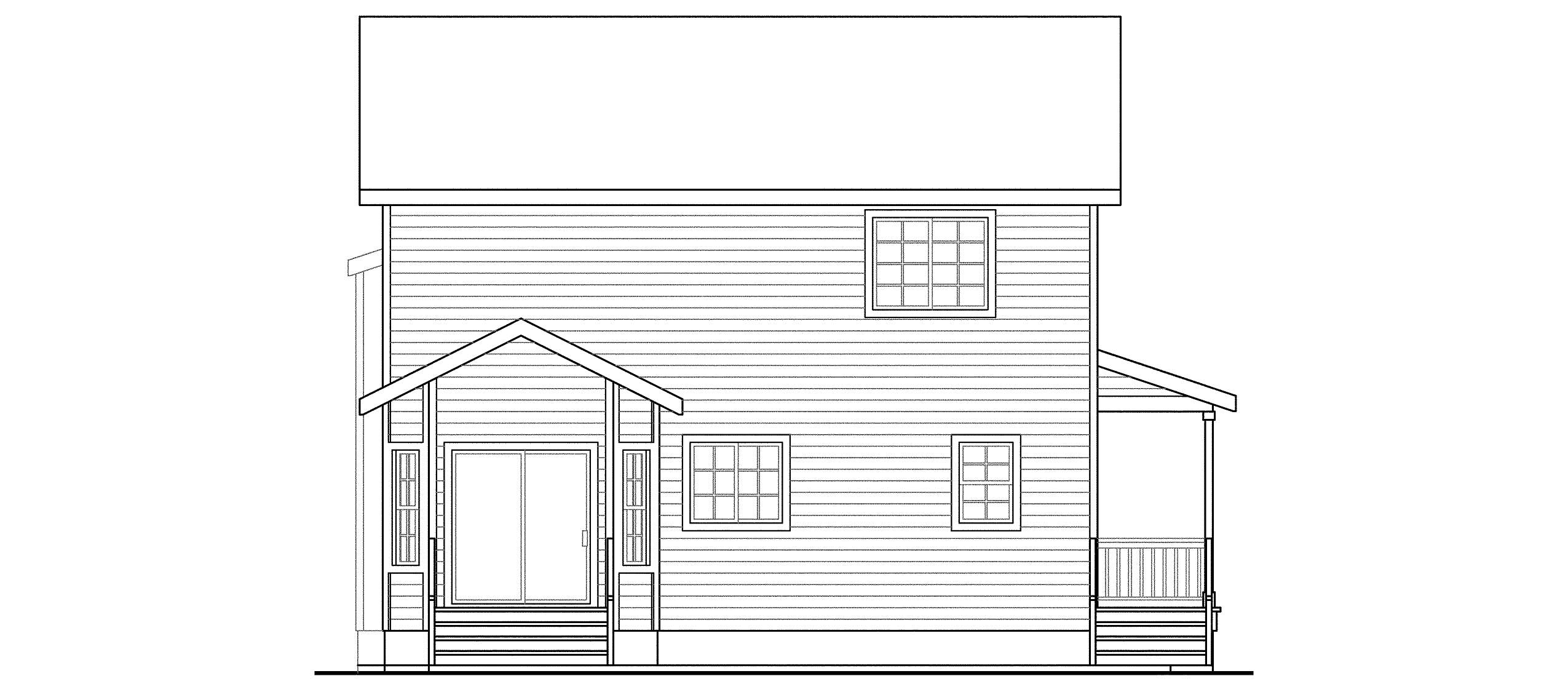 Home Plan Rear Elevation of this 3-Bedroom,1733 Sq Ft Plan -108-1091