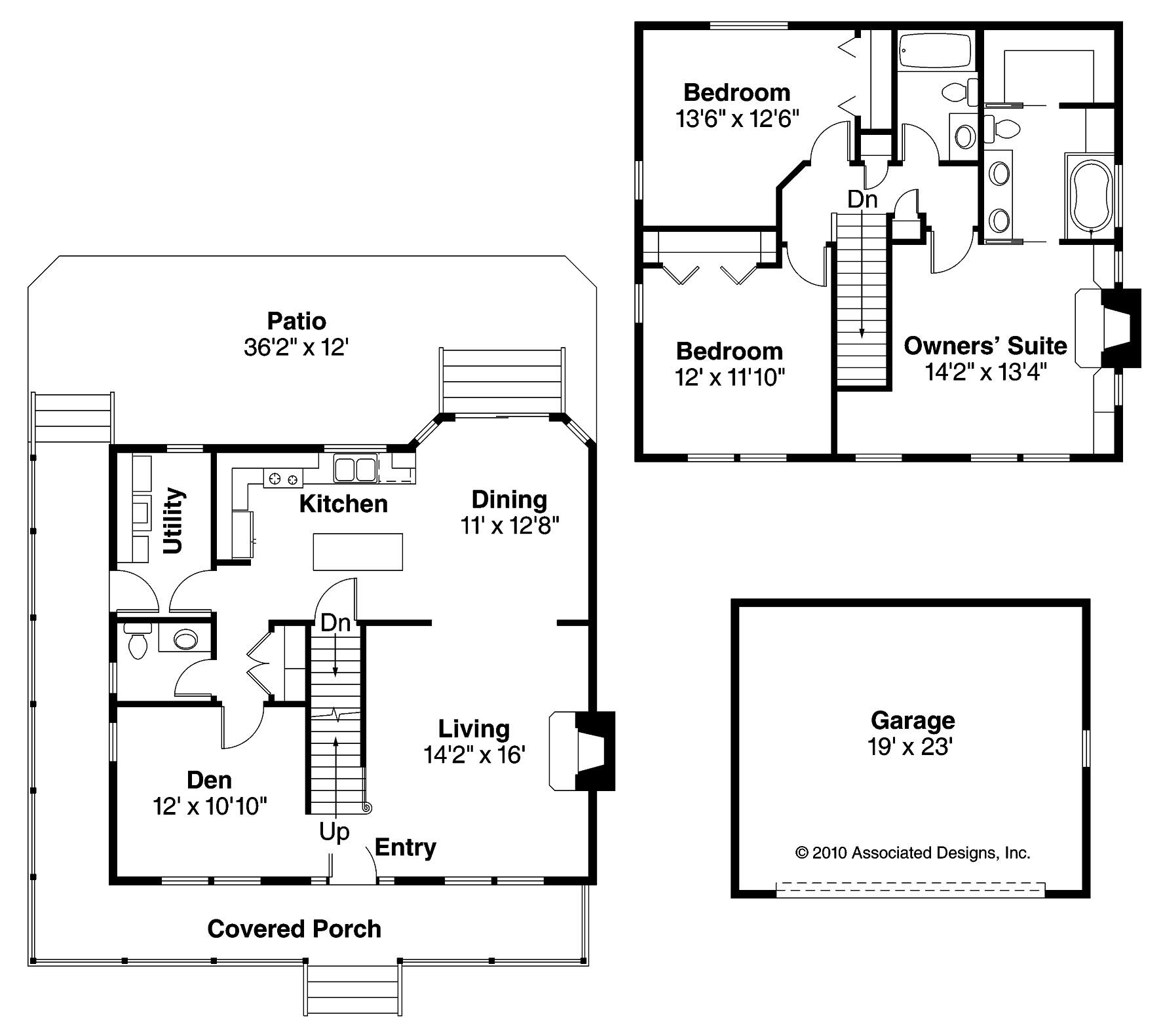 Floor Plan First Story of Country Plan #108-1091