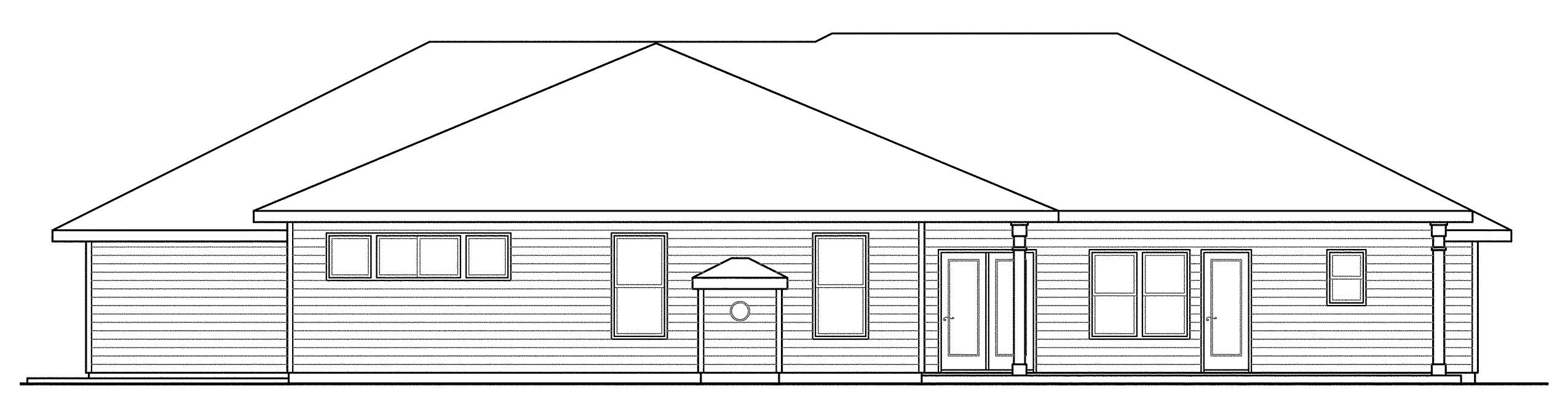 Home Plan Rear Elevation of this 4-Bedroom,3000 Sq Ft Plan -108-1094