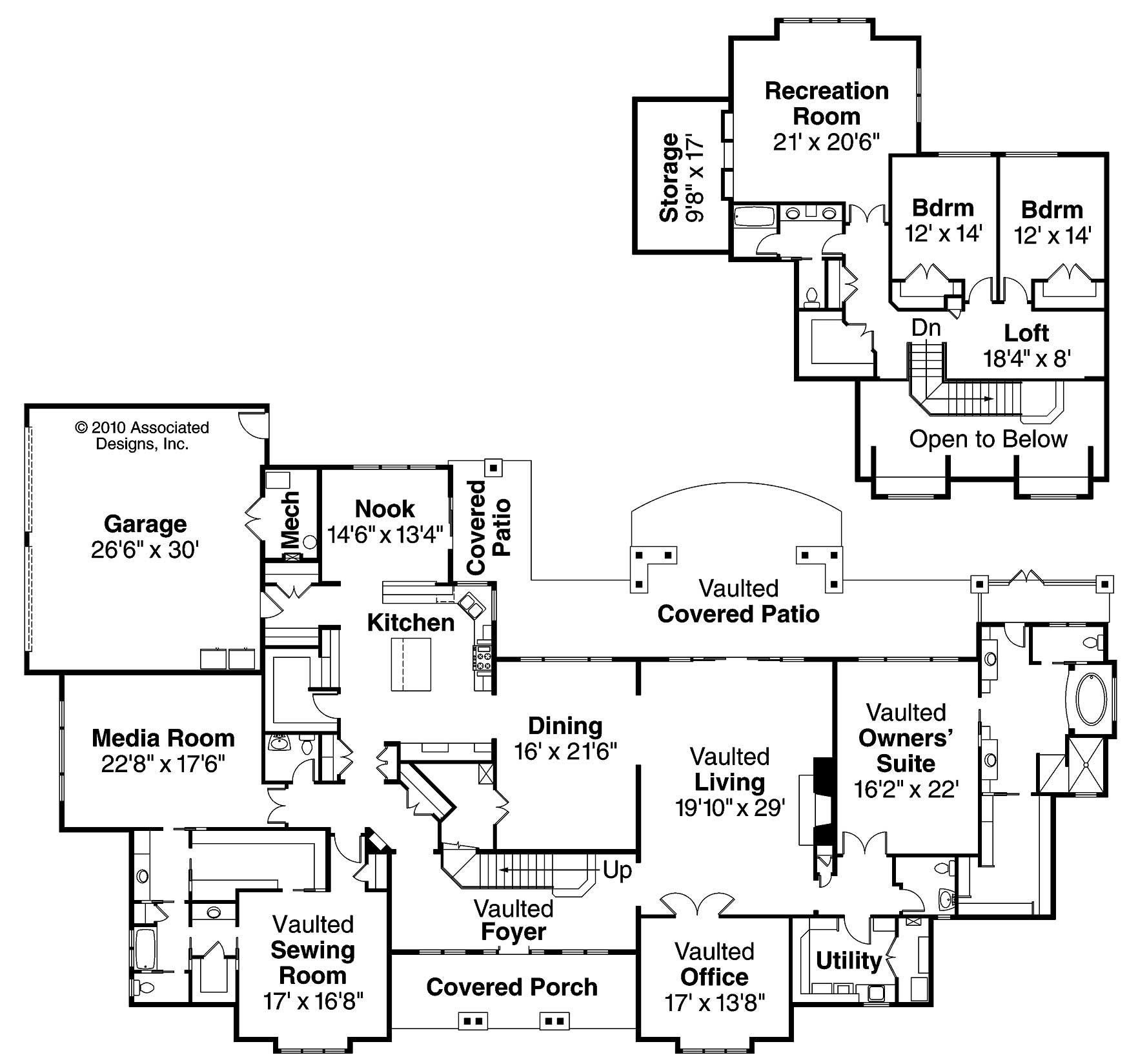 Floor Plan First Story of Cape Cod Plan #108-1095