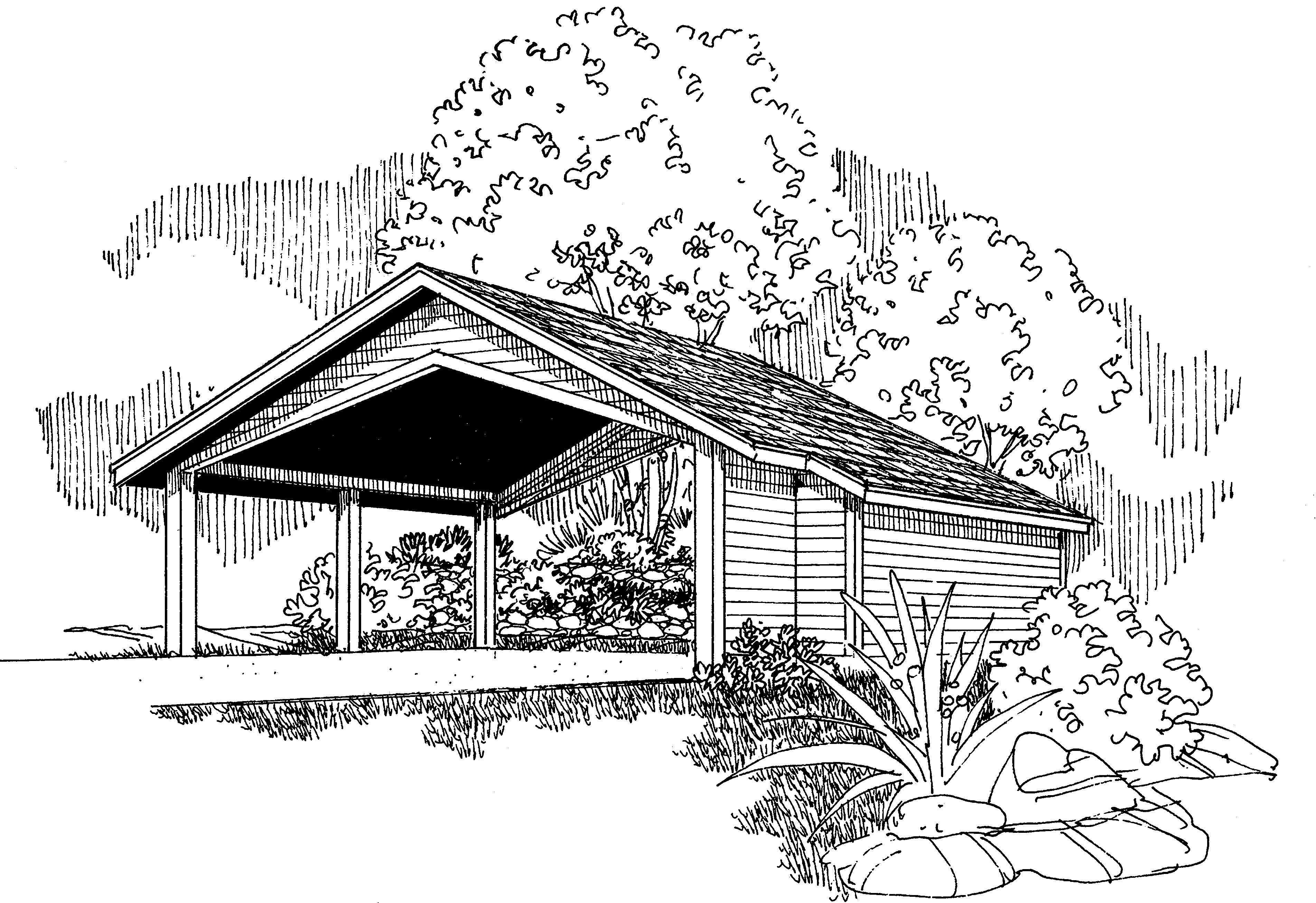 This is the front elevation for these garage plans.