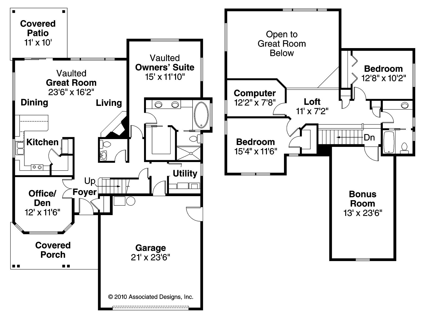 Floor Plan First Story of Craftsman Plan #108-1097