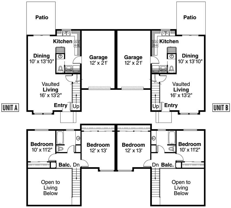 Floor Plan First Story of Contemporary Plan #108-1098