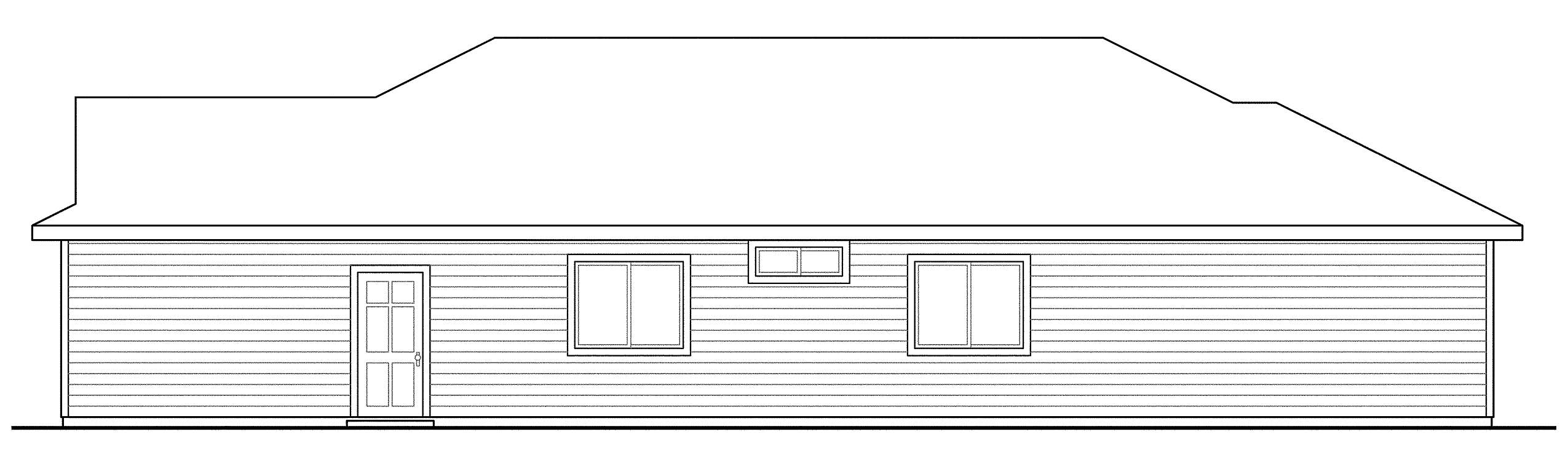 Home Plan Rear Elevation of this 3-Bedroom,1473 Sq Ft Plan -108-1099