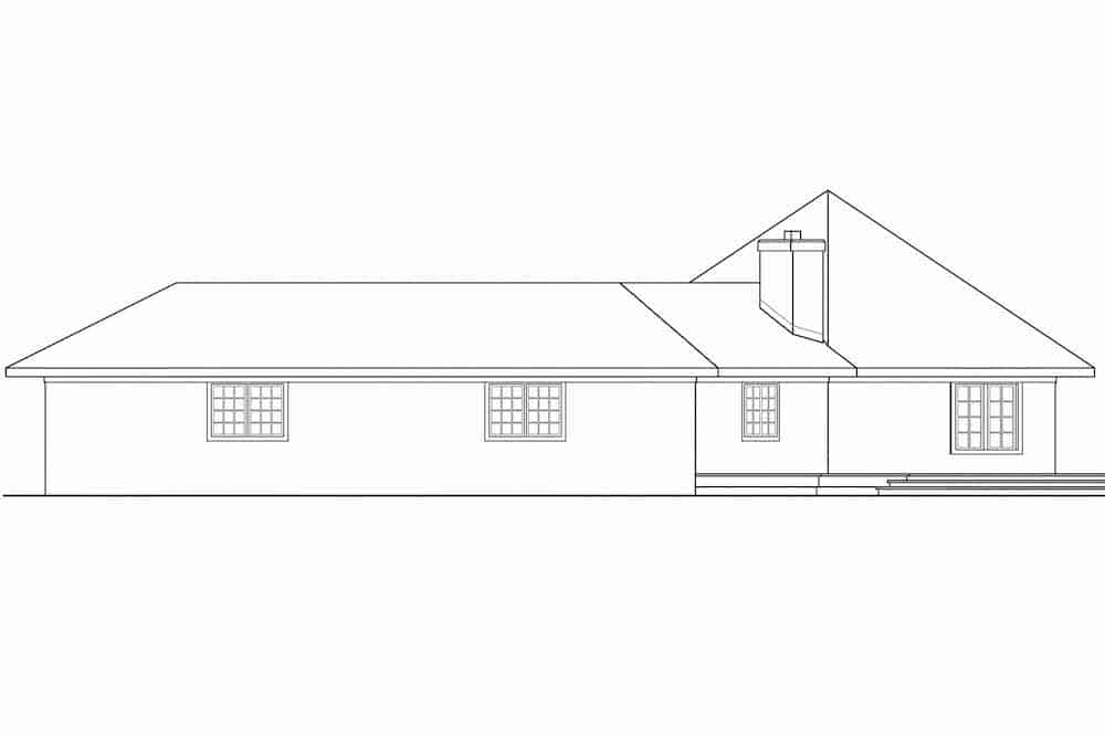 Home Plan Right Elevation of this 3-Bedroom,2472 Sq Ft Plan -108-1101