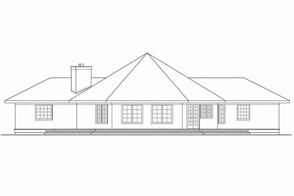 Home Plan Rear Elevation of this 3-Bedroom,2472 Sq Ft Plan -108-1101
