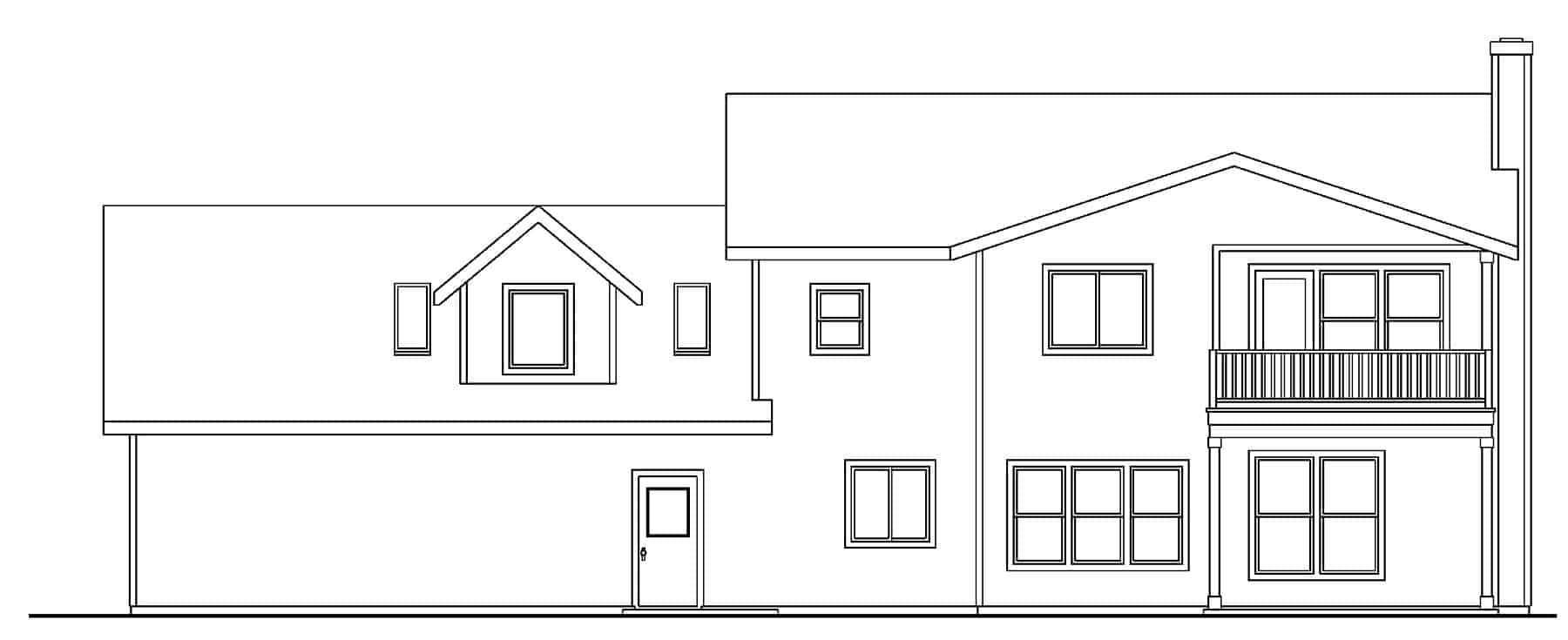 Home Plan Rear Elevation of this 3-Bedroom,1988 Sq Ft Plan -108-1102