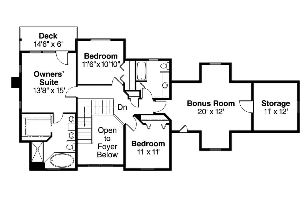 Upper Level of Contemporary Plan #108-1102