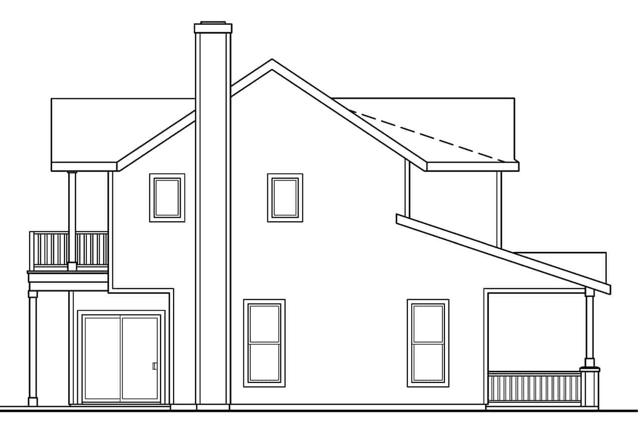 Home Plan Left Elevation of this 3-Bedroom,1988 Sq Ft Plan -108-1102