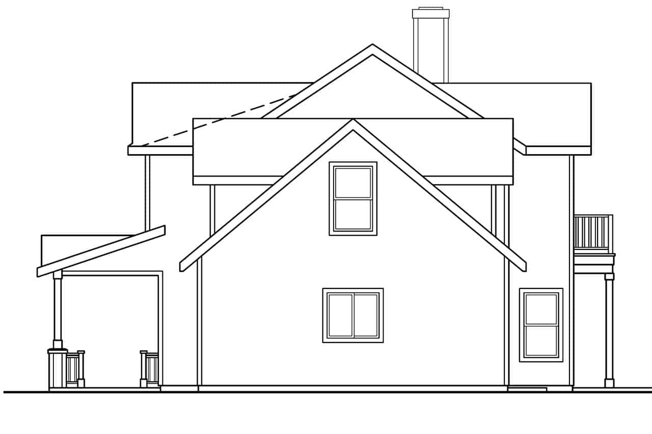 Home Plan Right Elevation of this 3-Bedroom,1988 Sq Ft Plan -108-1102
