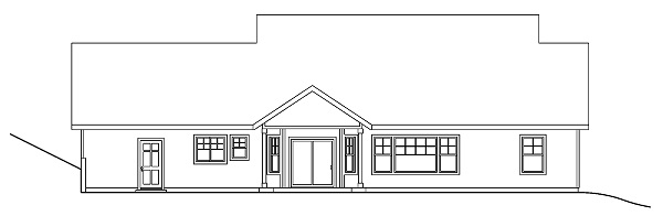 Home Plan Rear Elevation of this 3-Bedroom,2197 Sq Ft Plan -108-1105