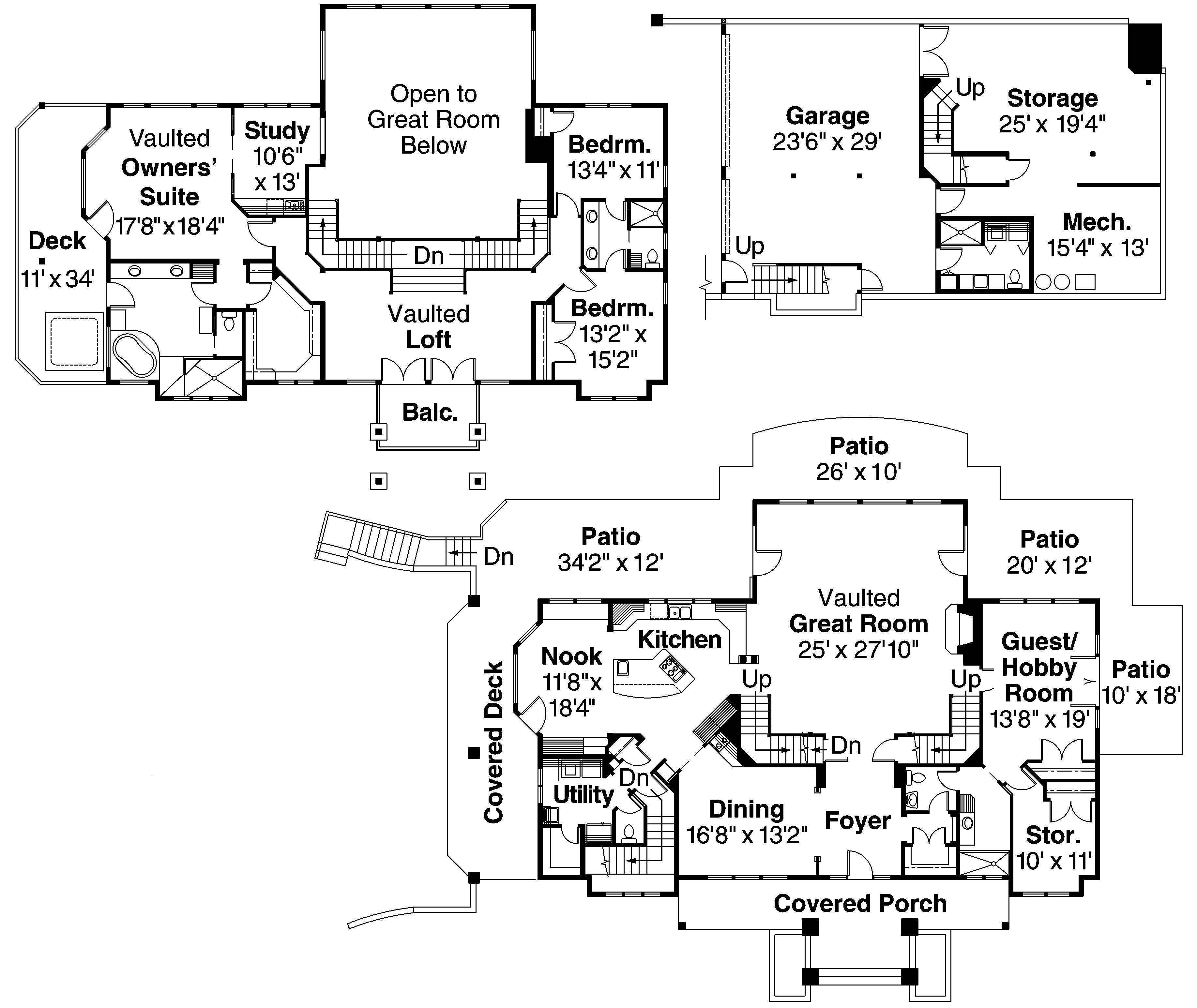 Floor Plan First Story of Craftsman Plan #108-1108
