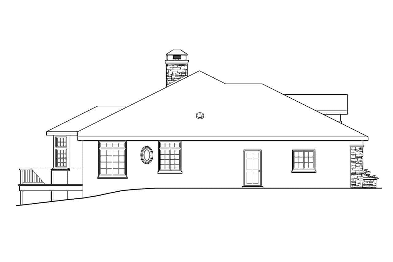 Home Plan Left Elevation of this 3-Bedroom,2810 Sq Ft Plan -108-1112