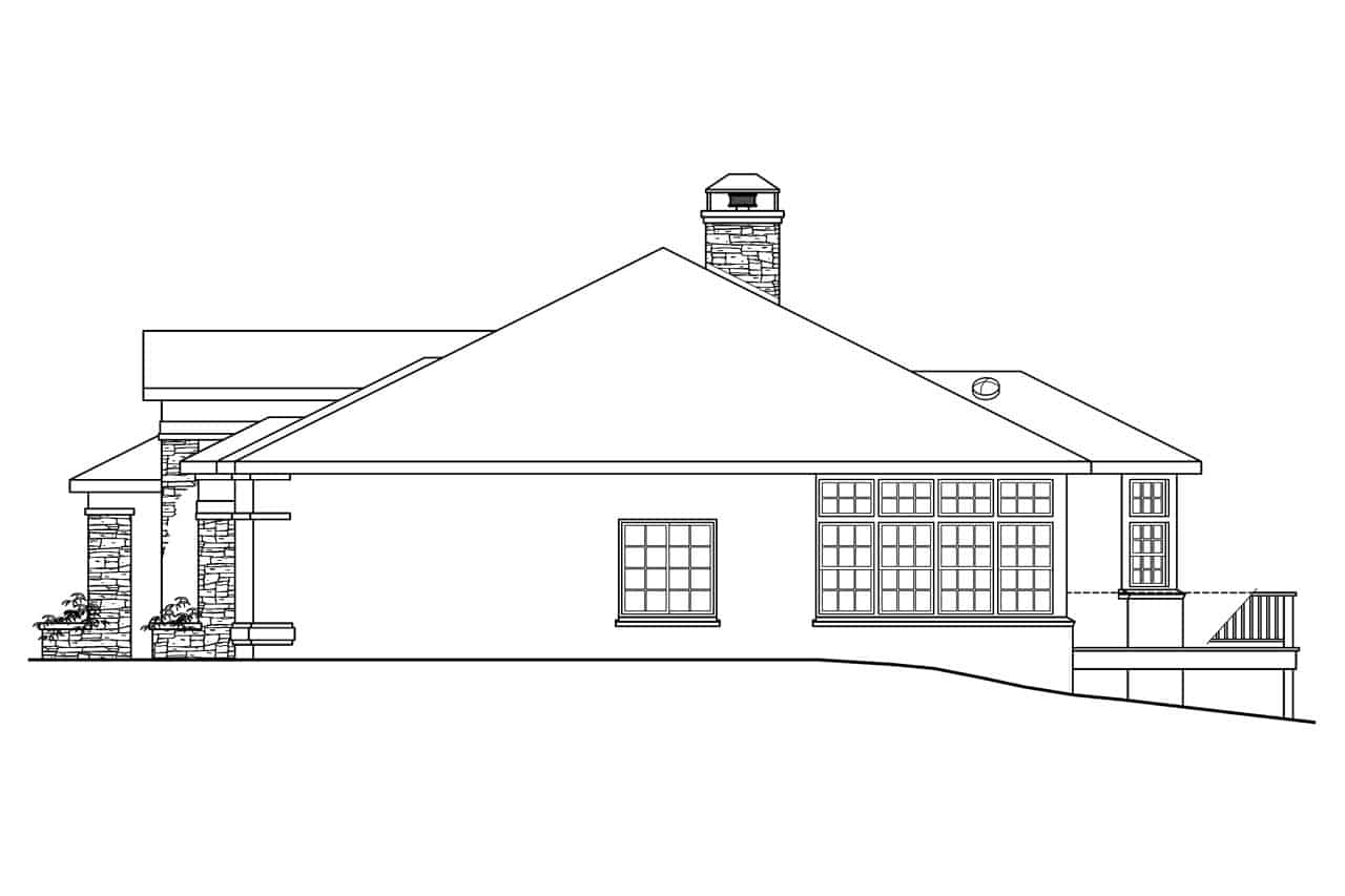 Home Plan Right Elevation of this 3-Bedroom,2810 Sq Ft Plan -108-1112